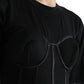 Elegant Satin-Trimmed Bustier T-Shirt
