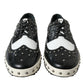 Studded Leather Sneakers in Black & White