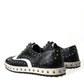 Studded Leather Sneakers in Black & White