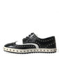 Studded Leather Sneakers in Black & White