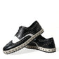 Studded Leather Sneakers in Black & White