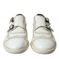 Elegant White Leather Derby Dress Shoes