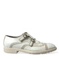 Elegant White Leather Derby Dress Shoes
