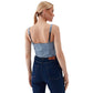Chic Rhinestone Studded Denim Top