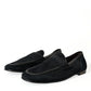 Elegant Velvet Black Loafers for Men