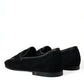 Elegant Velvet Black Loafers for Men