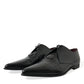 Elegant Black Leather Derby Dress Shoes