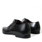 Elegant Black Leather Derby Dress Shoes
