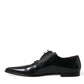 Elegant Black Leather Derby Dress Shoes