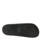 Elegant Black and Gold Leather Slides