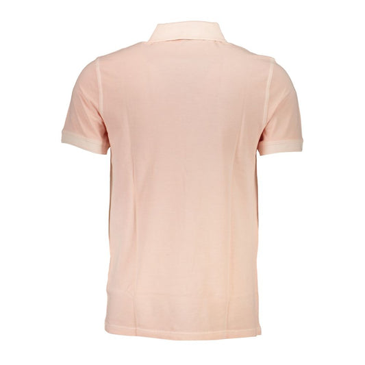 Pink Cotton Men Polo Shirt