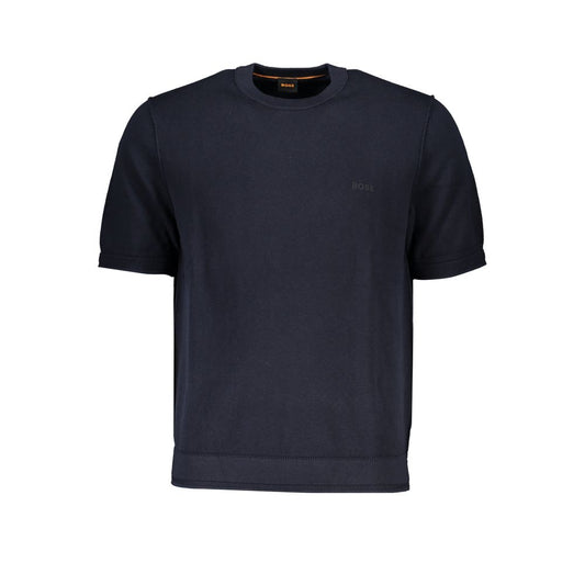 Blue Cotton Men Sweater