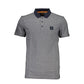 Blue Cotton Men Polo Shirt