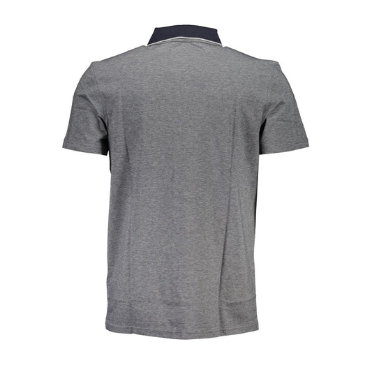 Blue Cotton Men Polo Shirt