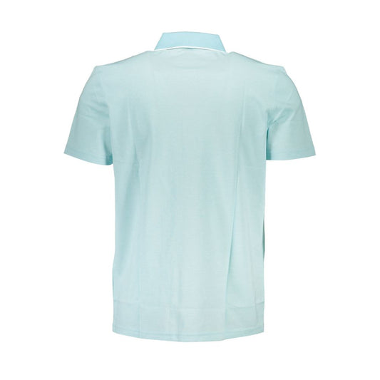 Light Blue Cotton Men Polo Shirt