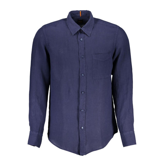 Blue Linen Men Shirt