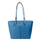 Jet Set Medium Teal Vegan Leather Double Pocket Tote Bag