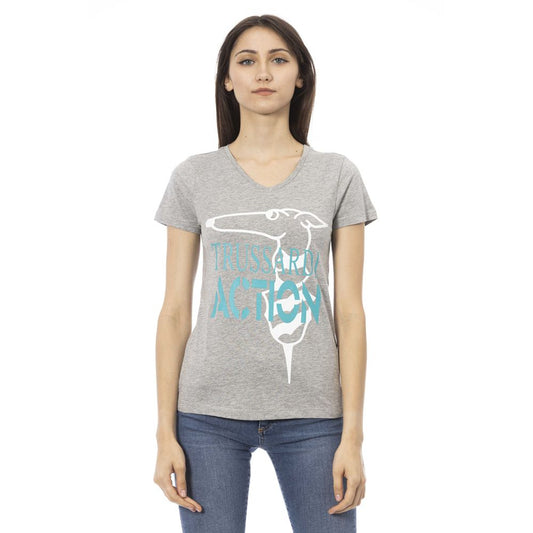 Gray Cotton Women Top