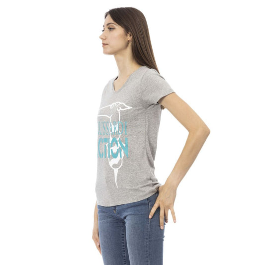 Gray Cotton Women Top
