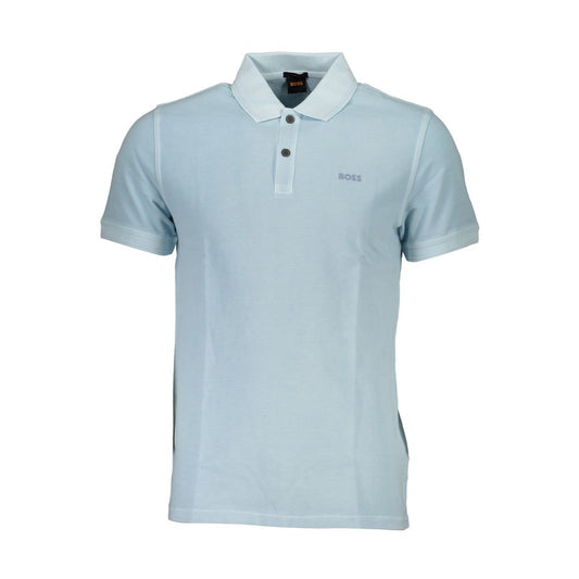 Light Blue Cotton Men Polo Shirt