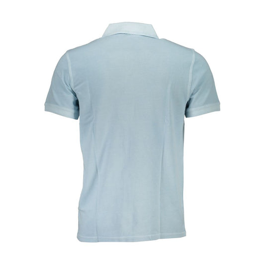 Light Blue Cotton Men Polo Shirt