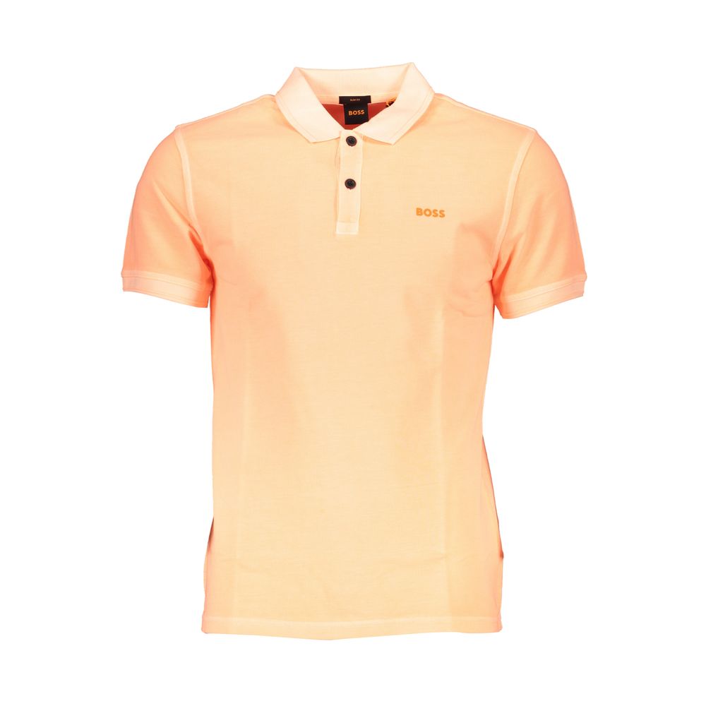 Orange Cotton Men Polo