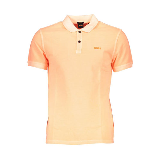 Orange Cotton Men Polo