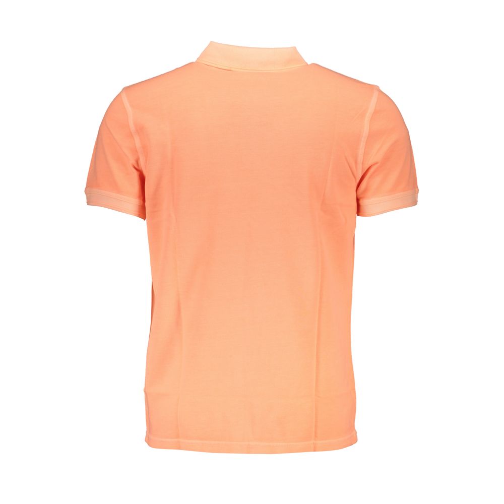 Orange Cotton Men Polo