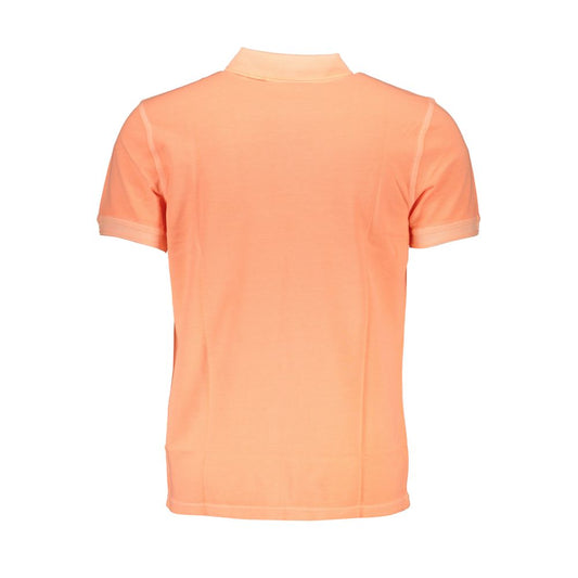 Orange Cotton Men Polo