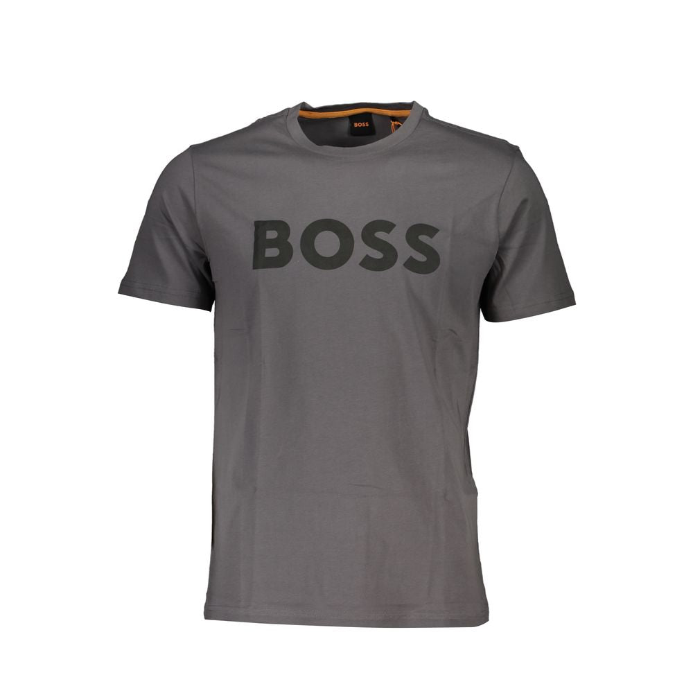 Gray Cotton Men T-Shirt