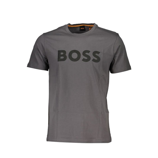 Gray Cotton Men T-Shirt
