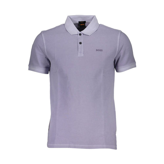 Purple Cotton Men Polo Shirt