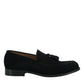 Sophisticated Dark Blue Calf Leather Loafers