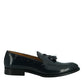 Elegant Blue Calf Leather Mens Loafers