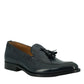 Elegant Blue Calf Leather Mens Loafers