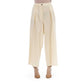 Beige Virgin Wool Women Pants