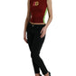 Elegant Silk Crew Neck Tank Top with Logo Patch