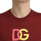 Elegant Silk Crew Neck Tank Top with Logo Patch
