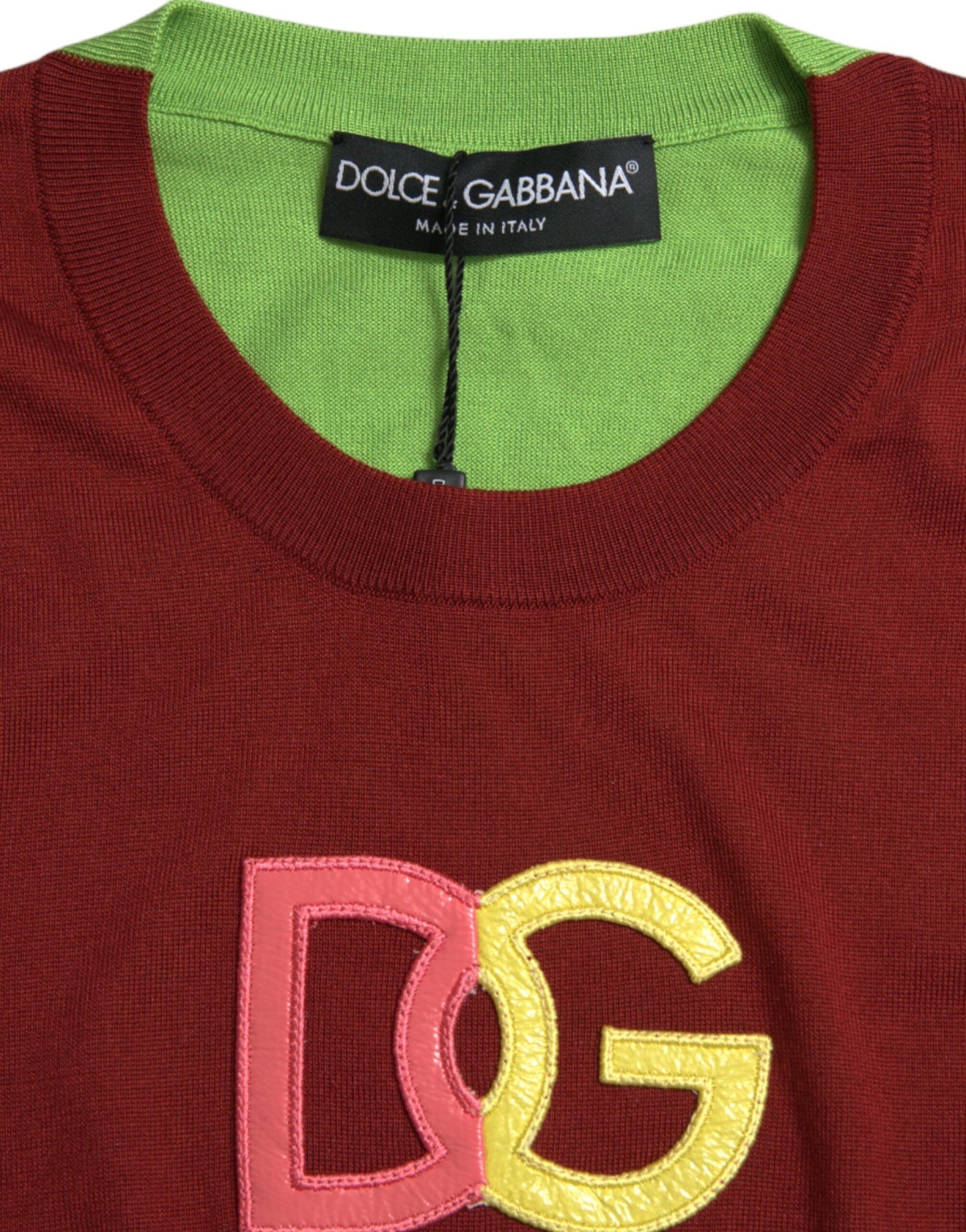Elegant Silk Crew Neck Tank Top with Logo Patch