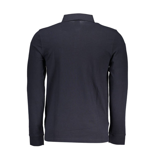 Blue Cotton Men Polo Shirt