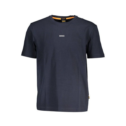 Blue Cotton Men T-Shirt