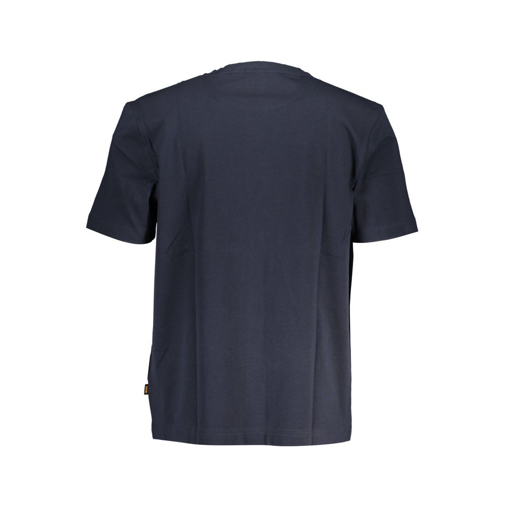 Blue Cotton Men T-Shirt