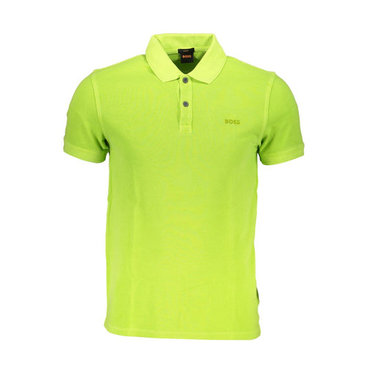 Green Cotton Men Polo Shirt