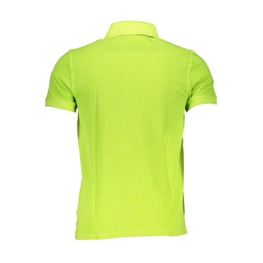 Green Cotton Men Polo Shirt