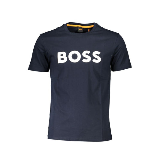Blue Cotton Men T-Shirt
