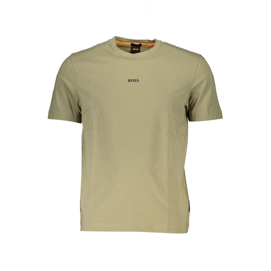 Green Cotton Men T-Shirt
