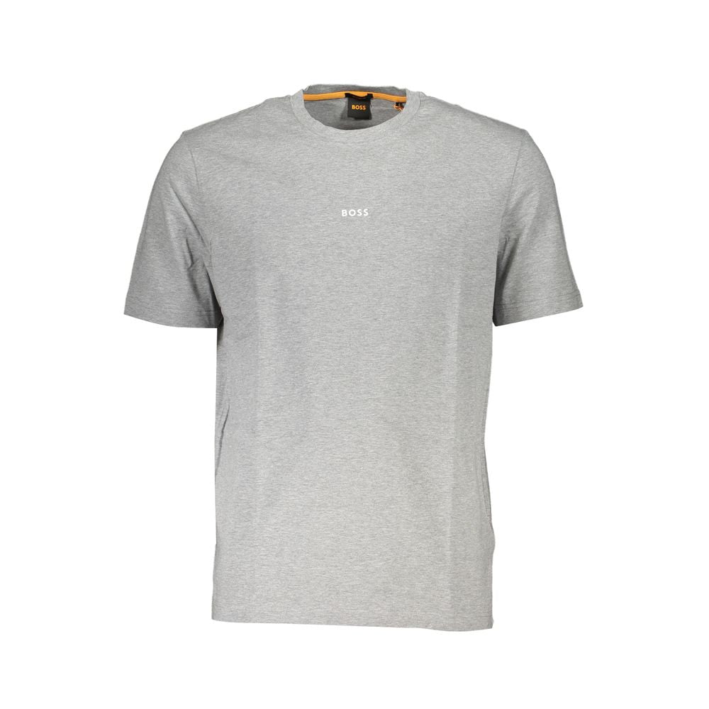 Gray Cotton Men T-Shirt