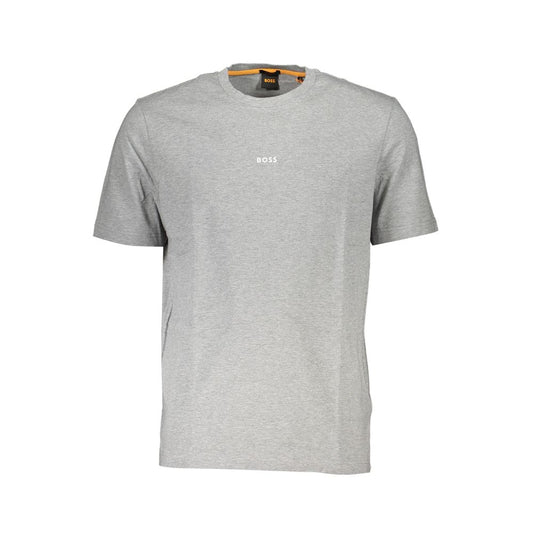 Gray Cotton Men T-Shirt