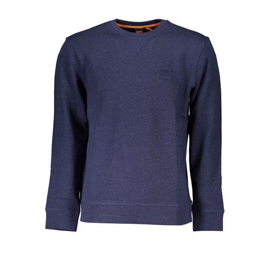 Blue Cotton Men Sweater