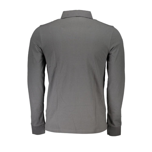 Gray Cotton Men Polo Shirt